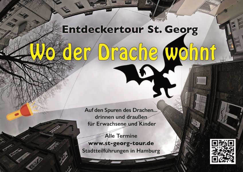 Drachentour-Flyer. Gestaltung: Brigitte Strombeck, Foto: Matthias Krttgen